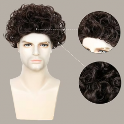 11 Pcs Synthetic Fiber Curly Wig for Men